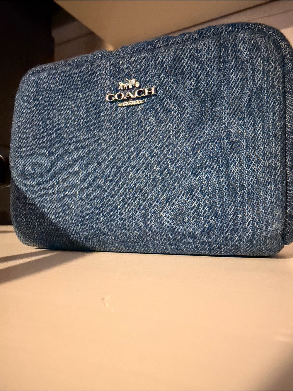 CAP97 Coach denim pouch wristlet